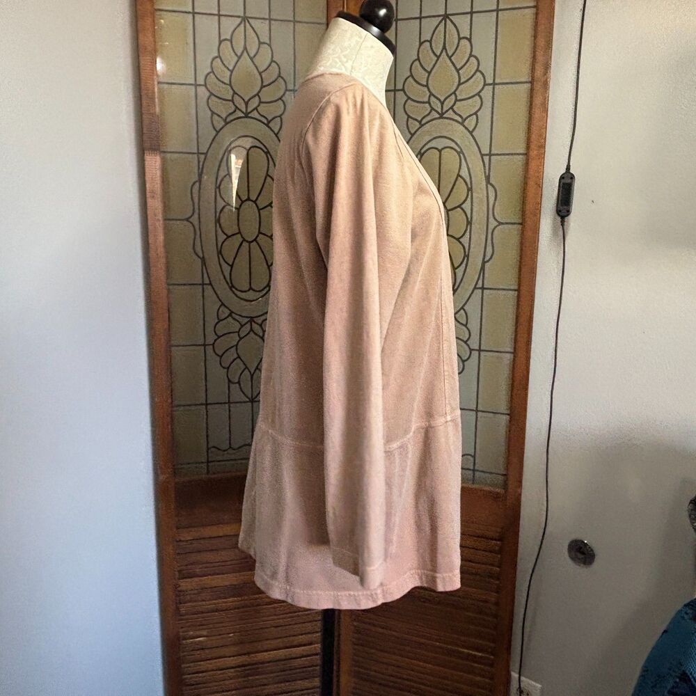 Pure Jill Organic Cotton Long Sleeve Tunic Side Slit Flowy Basic Blouse Size L - Picture 3 of 13